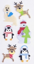 3D-Stickers Mix Christmas Animals Heyda Julklistermärken