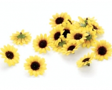 Solrosor 22 st Blommor i tyg 35mm Tygblommor