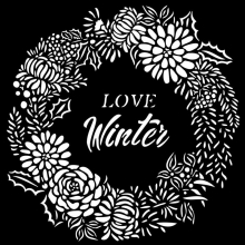 Schablon Stamperia - Christmas Love Winter Garland - 18x18 cm