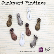 Prima Junkyard Findings Typo Zipper Pulls Metallic Color Dekorationer DIY