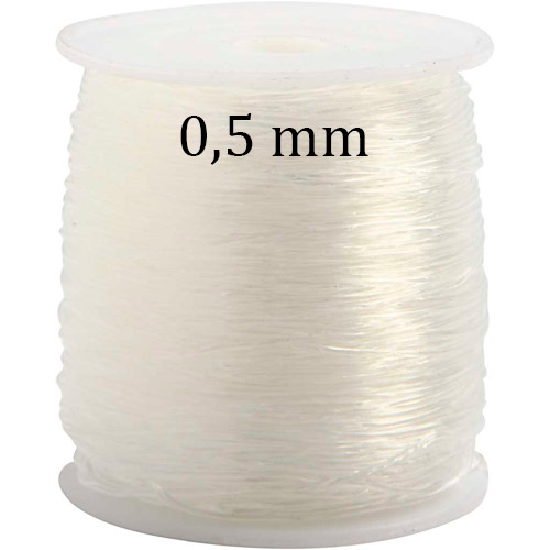 Elastisk Smyckestråd 0,5 mm Transparent 100 meter Elastiskt Snöre Tråd