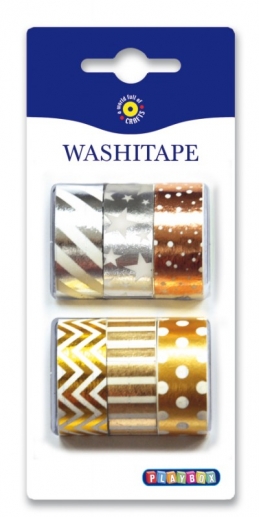 Washitejp Metallicfärger 6 st till scrapbooking, pyssel och hobby