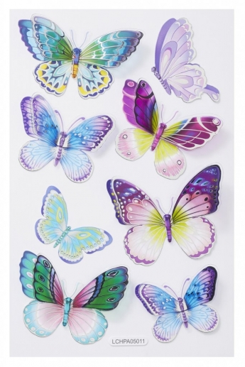 fjäril blommor sticker klistermärke Stickers 3D Fjärilar och i lila toner Klistermärken
