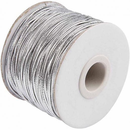 Elastiskt Silver Snöre 1 mm 100 meter Elastisk Tråd