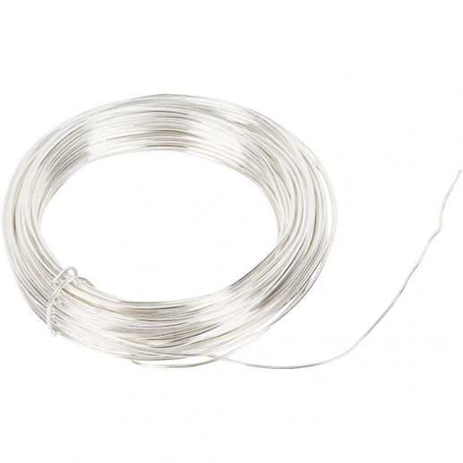 Metalltråd Wire Försilvrad 1 mm 4 meter Smyckes Binding Ståltråd