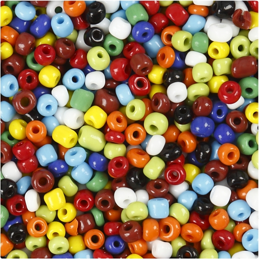 Seed Beads 4 mm 10 olika färger 1 kg i spann