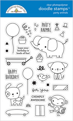Clearstamps Doodlebug - Party Time - Doodle
