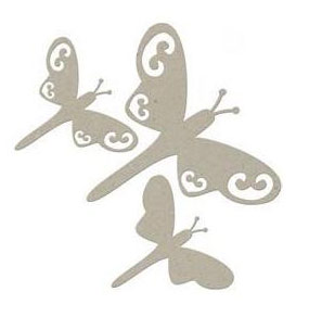 Chipboard Figur Dragonfly 3 st FabScraps Die Cuts