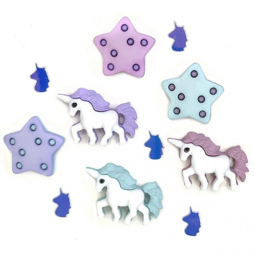 Figurknappar Buttons Galore - Childhood - Unicorn Party