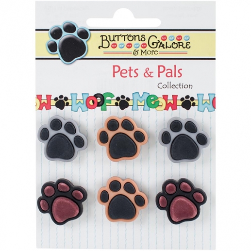 Figurknappar Buttons Galore - Pets & Pals - Precious Paws