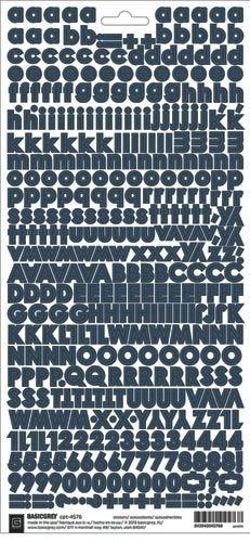 Alfabet Stickers 5”x12” Basic Grey Navy Blue Siffror Klistermärken