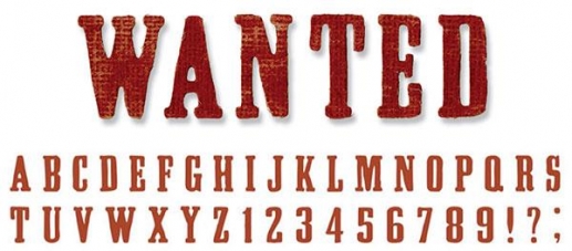 Dies Alfabet Sizzix Wanted Alphabet Stansmaskin