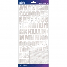 Alfabet Stickers Sticko - Silver Foil Motter Medium - 267 delar