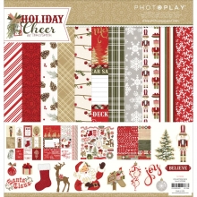 Paper Pad 12"x12" Photo Play Holiday Cheer, Prints Julpyssel Papper