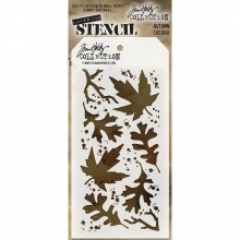 Schablon Tim Holtz Autumn Halloweenpyssel Höstpyssel