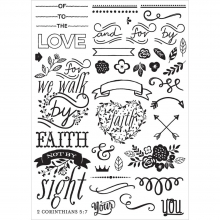 Cling Rubber Stamp 5"x7" Prima Elements Marketing