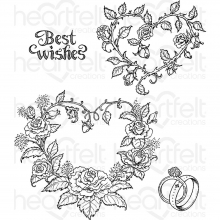 Stämpelset Heartfelt Creations Classic Wedding Roses Cling Stamps EZ