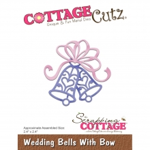 CottageCutz Elites Die Wedding Bells With Bow Cottage Cutz Dies