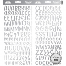 Alfabet Stickers Doodlebug Abigail Font Silver Klistermärken