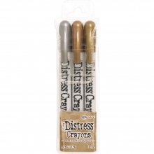 Tim Holtz Distress Crayon Set - Metallic Colors