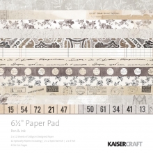 Kaisercraft Paper Pad 6,5x6,5" Pen & Ink Scrapbooking Papper