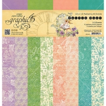 Paper Pad 12x12 Graphic45 Fairie Dust Print & Solid, 8 Designs Graphic 45