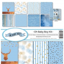 Paper kit Reminisce Oh Baby Boy 12x12 - till scrapbooking, pyssel och hobby