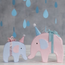 Inspiration Baby Elefanter i pastellfärger Dukning Fest