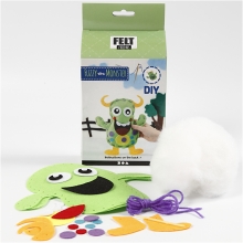 DIY Funny Friends Textil Grönt Monster Fuzzy Pysselset För Barn