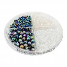 Pärlor i Set Holografiska Färger Akryl & Rocai 50 g Akrylpärlor