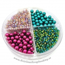 Pärlor i Set - Rosa & Grön - Akryl & Rocai - 50 g