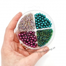 Pärlor i Set - Rosa & Grön - Akryl & Rocai - 50 g