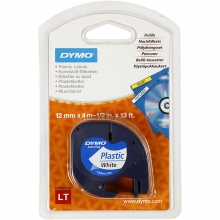 Dymo plasttejp B: 12 mm 4 m Vit Kontorsmaterial