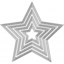 Dies - Stjärnor med stygn -  4,5-12 cm - 4 delar