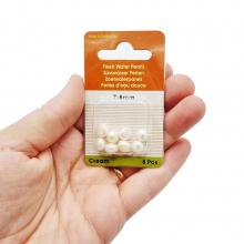 Sötvattenpärlor Cream 7-8 mm - 8 st Pärlor