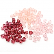 Pärlor Diamond Facett - 6mm - Pink Passion - 120 st