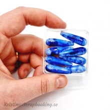 Akrylpärlor Waterdrop Blå 30x8 mm 8 st till scrapbooking, pyssel och hobby