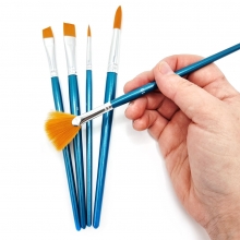 Hobbypenslar - Syntet - Runda 6, 16 - Platt 10 - Sned 8 - Solfjäder 10 - 5 st