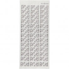 Stickers - 10x23 cm - Pärlemor Silver - Hörn