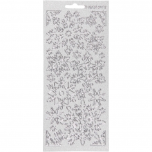 Stickers - 10x23 cm - Pärlemor Silver Snöflingor