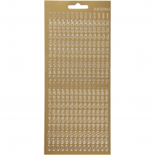 Stickers - 10x23 cm - Guld - Siffror
