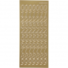 Stickers - 10x23 cm - Guld - Siffror