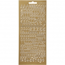 Stickers - 10x23 cm - Guld - Bokstäver