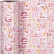 Presentpapper Baby Girl B:50 cm 80 g 150m Presentinslagning