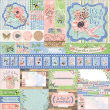 Combo Stickers 12"x12" BoBunny Butterfly Kisses Scrapbooking Papper