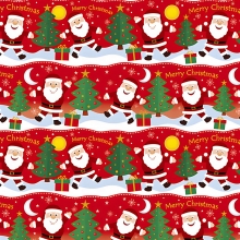 Presentpapper - B: 50 cm - Jultomte och Granar - 5 m