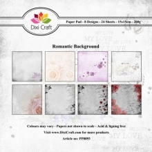 Dixi Craft Romantic Backgrounds Paper Pad 6x6 Background 24 ark Pappersblock 4 8 Tum