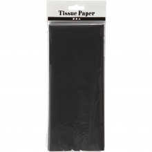 Silkespapper 50x70 cm Svart 10 ark till scrapbooking, pyssel och hobby