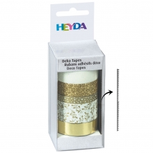 Dekorationstejp - Glittertejp 5-pack - Gold Glossy