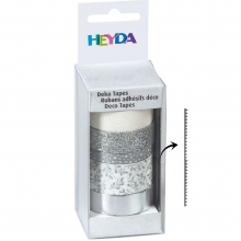 Dekorationstejp - Glittertejp 5-pack - Silver Glossy
